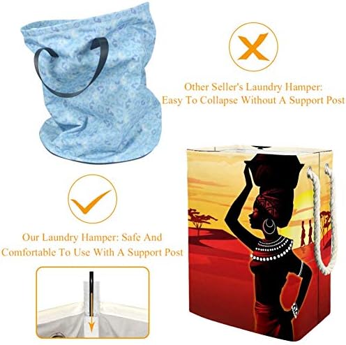 Unicey Afrika Kadınlar Günbatımı çamaşır sepeti Su Geçirmez Kirli Giysiler çamaşır sepeti Katlanabilir çamaşır sepeti