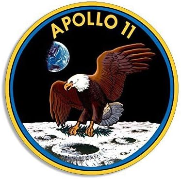 GHaynes Dağıtım YUVARLAK Apollo 11 Nasa Görev conta etiket Çıkartması (logo çıkartması onbir uzay) Boyut: 4x4 inç
