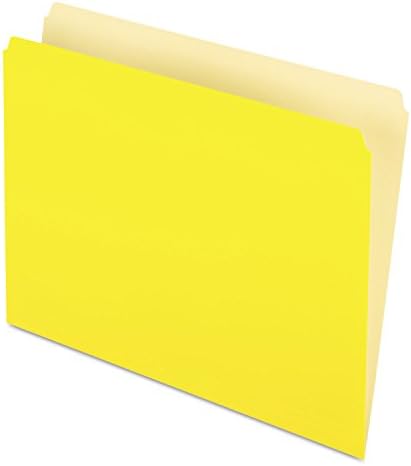 Pendaflex 152Yel Renkli Dosya Klasörleri, Düz Üst Sekme, Mektup, Sarı / Açık Sarı, 100 / Kutu