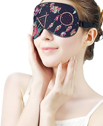 Farklı Dream Catcher Muska Uyku Maskesi Gece Kapağı Göz Kadınlar Erkekler için Blok ışık Uçak Seyahat Şekerleme Ayarlanabilir Kayış