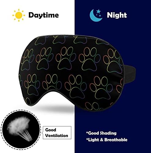 Gökkuşağı Pençe Baskı Yumuşak Göz Maskeleri Ayarlanabilir Kayış ile Hafif Rahat Körü Körüne Uyku için