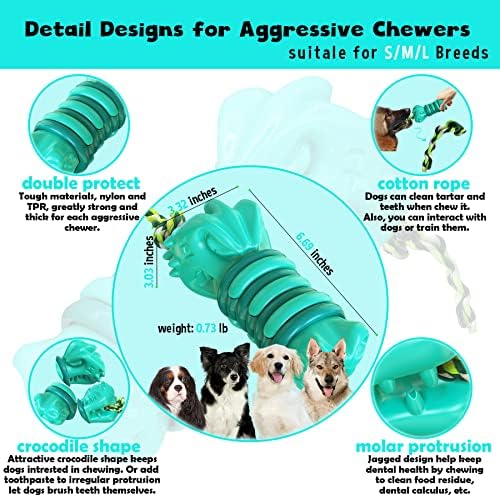 Agresif Çiğneyiciler için TWİNKOPAT GigiCrocz Köpek Oyuncakları Büyük Cins, Neredeyse Yok Edilemez Sert Dayanıklı Oyuncak, Can Sıkıntısı