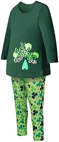 Kewlent Toddler Bebek Kız Şanslı Yonca 2 ADET Aziz Patrick Günü Kıyafet pantolon Seti