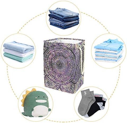Inhomer Mandala Yuvarlak Dekoratif Süs Desen 300D Oxford PVC Su Geçirmez Giysi Engel Büyük çamaşır sepeti Battaniye Giyim Oyuncaklar