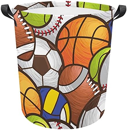 Basketbol amerikan futbolu Futbol Voleybol Beyzbol çamaşır kulplu çanta Yuvarlak Sepet Su Geçirmez Depolama Sepeti Katlanabilir 16.