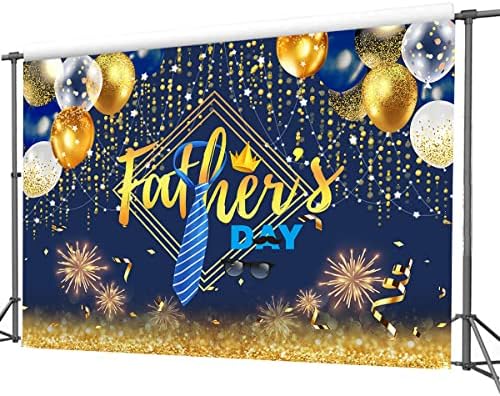 CHAİYA 7x5ft Mutlu babalar Günü Zemin Mavi Altın babalar Günü Partisi Zemin babalar Günü Fotoğraf Arka Plan Glitter Balonlar Süslemeleri
