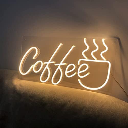 DVTEL kahve logosu Neon burcu Led modelleme ışık aydınlık harfler tabela Akrilik Panel Neon dekoratif ışık, 45X22cm Otel restoran Bar