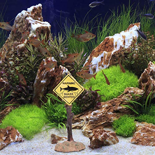 Balacoo Akvaryum Komik Süsler Köpekbalığı Uyarı İşaretleri Balık Tankı Reçine Dekorasyon Zanaat Peyzaj Dekor Akvaryum Balık Tankı için