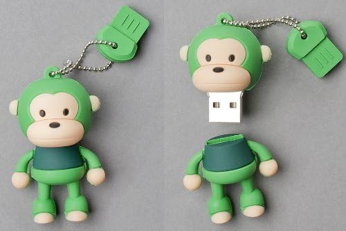 USB Flash Bellek Sürücüsü (çubuk / kalem / başparmak) 4GB Yeşil Maymun