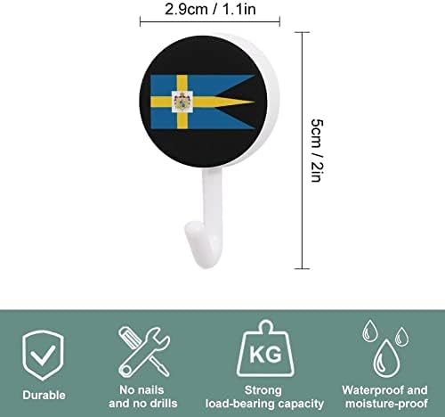 İsveç kraliyet bayrağı 10 Adet Plastik Kanca sevimli duvar Kanca anahtar kancası ev mutfak kapı Dekor için