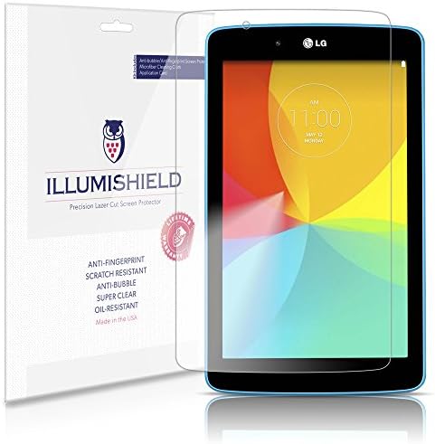 LG G Pad 7.0 ile Uyumlu ıLLumiShield Ekran Koruyucu (3'lü Paket) Clear HD Shield Kabarcık Önleyici ve Parmak İzi Önleyici PET Film