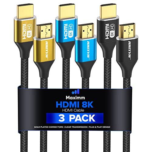 Maximm 8k Hdmı Kablosu 2ft, HDMI 2.1 Kablosu, Hdmı Kablosu Kısa Hdmı Kablosu 2 ft, Ultra Yüksek Hızlı Hdmı Kablosu, 8k @60 HZ (2 Ft,