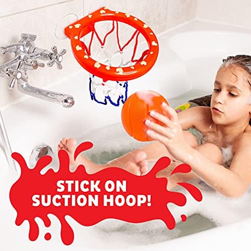Çocuk Banyo Oyuncakları Küvet basketbol potası ve 3 Top Seti 4U2BUY-Çocuklar için Güçlü Vantuz Banyo Oyuncakları-Çocuklar için Banyo