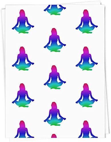 4 x 'Renkli Yoga Kadını' Hediye Etiketleri / Etiketleri (GI00067896)