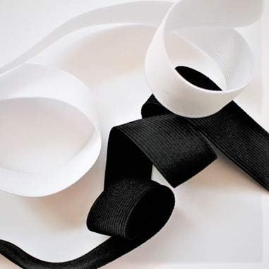 Elastik 0.5 inç 144 Yard Örgü Elastik Bant, Siyah / Beyaz ABD'de üretilmiştir (Beyaz)