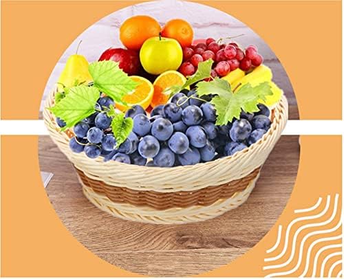 XZJMY 3 Paket Dokuma Meyve Sepetleri, 7.87 Mİni Yuvarlak Dokuma Depolama Sepeti, Meyve Tepsisi, Gıda Saklama Tepsisi, aperatif Sepeti
