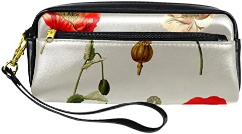 TBOUOBT Makyaj Çantası Seyahat kozmetik çantası Kılıfı Çanta fermuarlı çanta, Retro Mürekkep Boyama Dağ Göl Ağacı Güneş Güneş