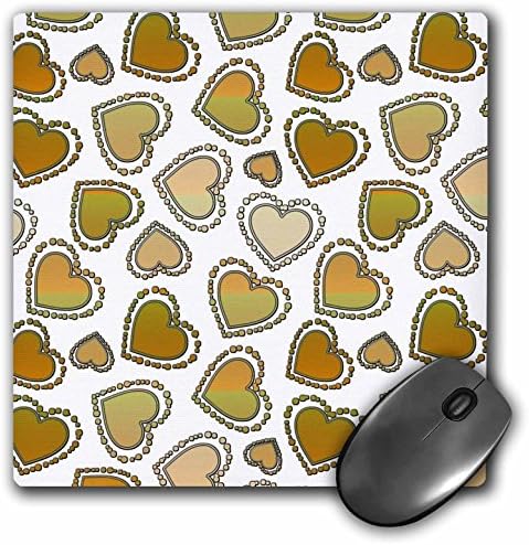 3dRose Toprak Tonları Narenciye Noktalı Kalpler-Tuhaf Eğlenceli Sanat - Mouse Pad, 8'e 8 inç (mp_60854_1)