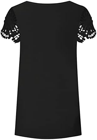NOKMOPO kadın Gömlek Casual Pamuk Moda Rahat Gevşek V Yaka Baskılı Dantel kısa kollu tişört Üst