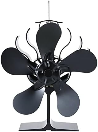 YYYSHOPP Siyah Şömine 5 Bıçaklar İsı Powered Soba Fan Günlük Ahşap Brülör Sessiz Ev Şömine Fan Verimli İsı Dağılımı (Renk: Soba Fanı)