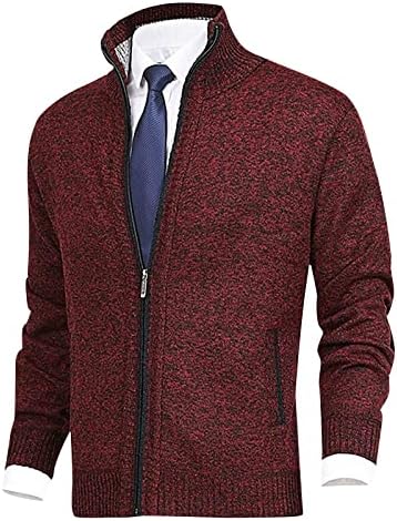 Spor ceketler Erkekler için erkek Moda Gevşek Hırka Sıcak Ceket Kazak Standı Yaka Örgü Ceket Ceketler