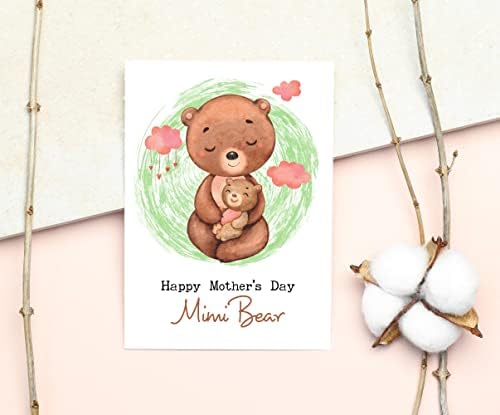 Anneler Günün Kutlu Olsun Kartı-Mimi Ayı Kartı - Anne Kartından Ayı Kucaklaması - Mimi için Kart - Sevimli Anneler Günü Hediye Fikri