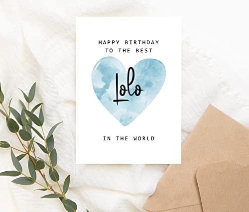 MoltDesigns Dünyanın En iyi Lolo'suna Mutlu Yıllar Kartı-Lolo Doğum Günü Kartı-Lolo Kartı-Babalar Günü Hediyesi-Mutlu Yıllar Kartı