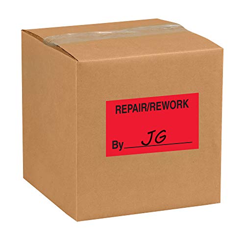 Aviditi Tape Logic 3 x 5,Repair/Rework by_ Floresan Kırmızı Etiket, Nakliye, Taşıma, Paketleme ve Taşıma için (1 Rulo 500 Etiket)
