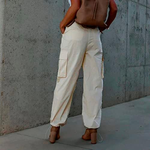 KEUSN Pantolon Kadınlar için Y2K Kargo Pantolon Büyük Boy Baggy Paraşüt Pantolon Y2K Düşük Bel Geniş Bacak dökümlü pantolon Streetwear
