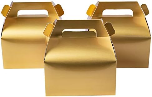 BİR DAHA 50-Pack Üçgen Metalik Altın Şeker Kutuları, Küçük Goodie Hediye Kutuları Düğün ve Doğum Günü Partisi İyilik Kutusu 6. 2x3.