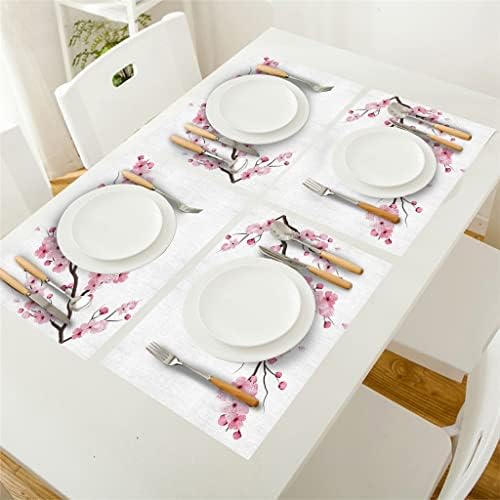 CXDTBH Kiraz Çiçeği Desen Masa Mat Mutfak Dekorasyon Placemat Peçete Düğün yemeği Aksesuarları Masa Mat ( Renk: D, Boyut: 6 ADET )