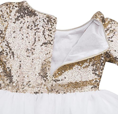 ıEFiEL Bebek Kız Sequins Mesh Çiçek Prenses Pageant Düğün Doğum Günü Partisi Tutu Elbise