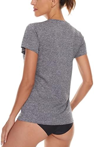 MAGCOMSEN kadın kısa kollu tişört Hızlı Kuru Atletik Tee Gömlek Koşu Egzersiz Yoga Üst Tee Performans Gömlek