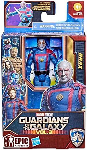 Marvel Stüdyolarının Galaksinin Koruyucuları Cilt. 3 Drax Aksiyon Figürü, Epik Kahraman Serisi, 4 yaş ve Üstü Çocuklar için Süper Kahraman