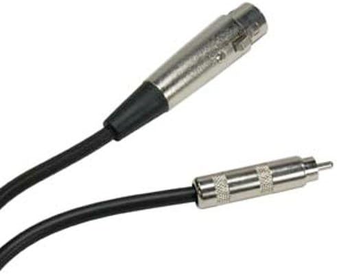 12 Ft XLR 3 Pin Dişi RCA Erkek Kablo