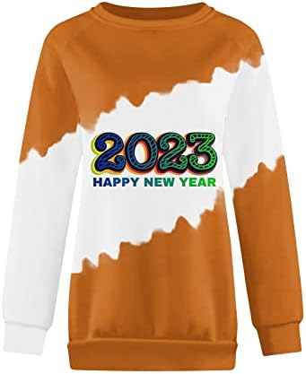 2023 Moda Gömlek Kadınlar için Uzun Kollu Kravat boya Renk Blok Tees Kazak Tops Gevşek Rahat Kazak T-Shirt