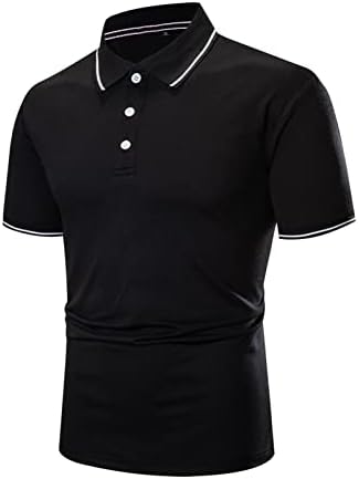 Erkek Moda Hafif Atletik Golf Üst Basit Saf Pamuk Yaz Kazak Slim Fit Yaka Boyun Temel Tasarlanmış Gömlek