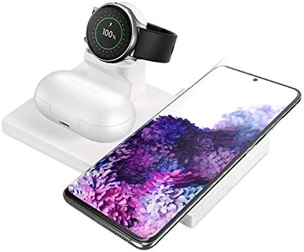 Wasserstein 3'ü 1 Arada Kablosuz Şarj İstasyonu Samsung Galaxy Buds/Galaxy Watch/Akıllı Telefon ile uyumludur ve AirPods/iPhone, Huawei/Sony/Google