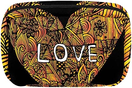 Unicey Makyaj Çantası, Aşk Kalpleri ve Yıldızlar Sevgililer günü Kırmızı ve Siyah Kozmetik Çantası Taşınabilir Tote Seyahat Tren Çantası