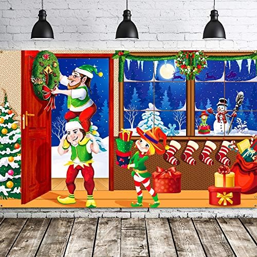 Merry Christmas Zemin Sahne Belirleyiciler Afiş Karşılama Kış Kar Dekoratif Noel Arka Plan Duvar Dekorasyonu için Noel Partisi Dekoru