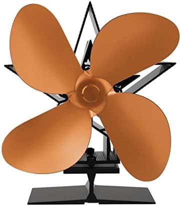LYNLYN termal güç şömine Fan ısı Powered ahşap soba pervanesi için ahşap kütük brülör şömine eko dört yapraklı fanlar (Renk: kırmızı)