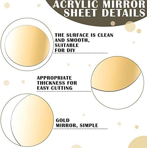 8 İnç Altın Yuvarlak Akrilik ayna Levha Akrilik Ayna Plakası Kendinden Yapışkanlı Aynalar Düğün Masa Centerpiece ve Duvar Dekoru (4