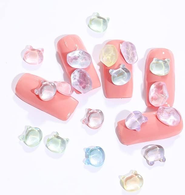 50 PCS Ayılar Süslemeleri Sanat Çivi Aksesuarları Rhinestones Glitters Sevimli Parçaları Kawaii Taşlar Yapıştırma için Taşlar Malzeme