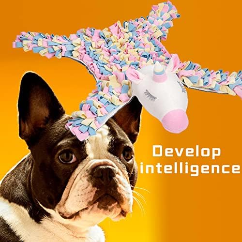 MYBAQ Pet Snuffle Mat Ses, Tek Boynuzlu At Şekli Snufflemat Dayanıklı ve Yumuşak Köpek Beyin Uyarıcı Oyuncaklar Stres Giderici için