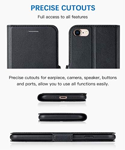 Aunote iPhone SE 2020 Cüzdan Kılıfı, iPhone 8 Cüzdan Kılıfı, Kartlıklı iPhone 7 Flip Case, Manyetik Kapatma, Kickstand, Ultra İnce