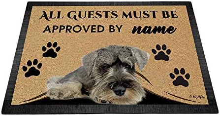 BAGEYOU Tüm Misafirler Onaylanmalıdır Paspas ile Aşkım Köpek Schnauzer Karşılama Paspas Özel Ad 27.5 x 17.7