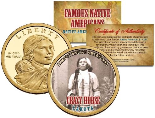 Çılgın Atünlü Yerli Amerikalılar Sacagawea Dolar ABD $1 Sikke LAKOTA Kızılderilileri