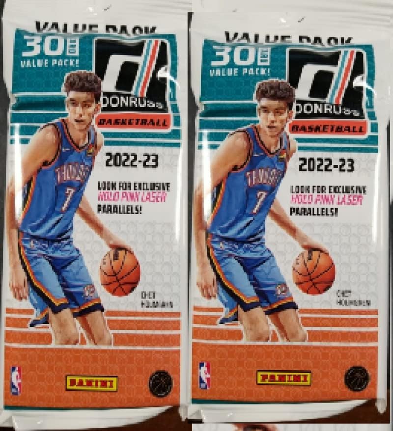 2022-23 Panini NBA Donruss Basketbol Fabrikası Mühürlü Değer Paketi İKİ paketli Lot 60 Kart. 2 Paket 30 Kart. İmza ve İmza Serilerinin