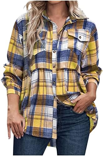 Kadın Casual Düğme Aşağı Yaka Gömlek Ceketler-Gizlemek Göbek Gevşek Rahat Uzun Kollu Bluz Mont Ceket Ceket