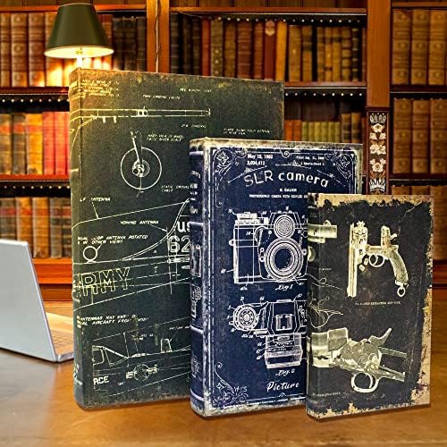 DROFELY Dekoratif Kitap Kutusu 3 Dekoratif Kutu Seti Biblo Hatıra Saklama Kutuları Kitap Şekilli Saklama Kutusu Vintage Tarzı Dekoratif